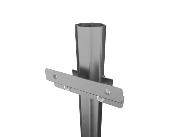 z-bar bracket mounted on post
